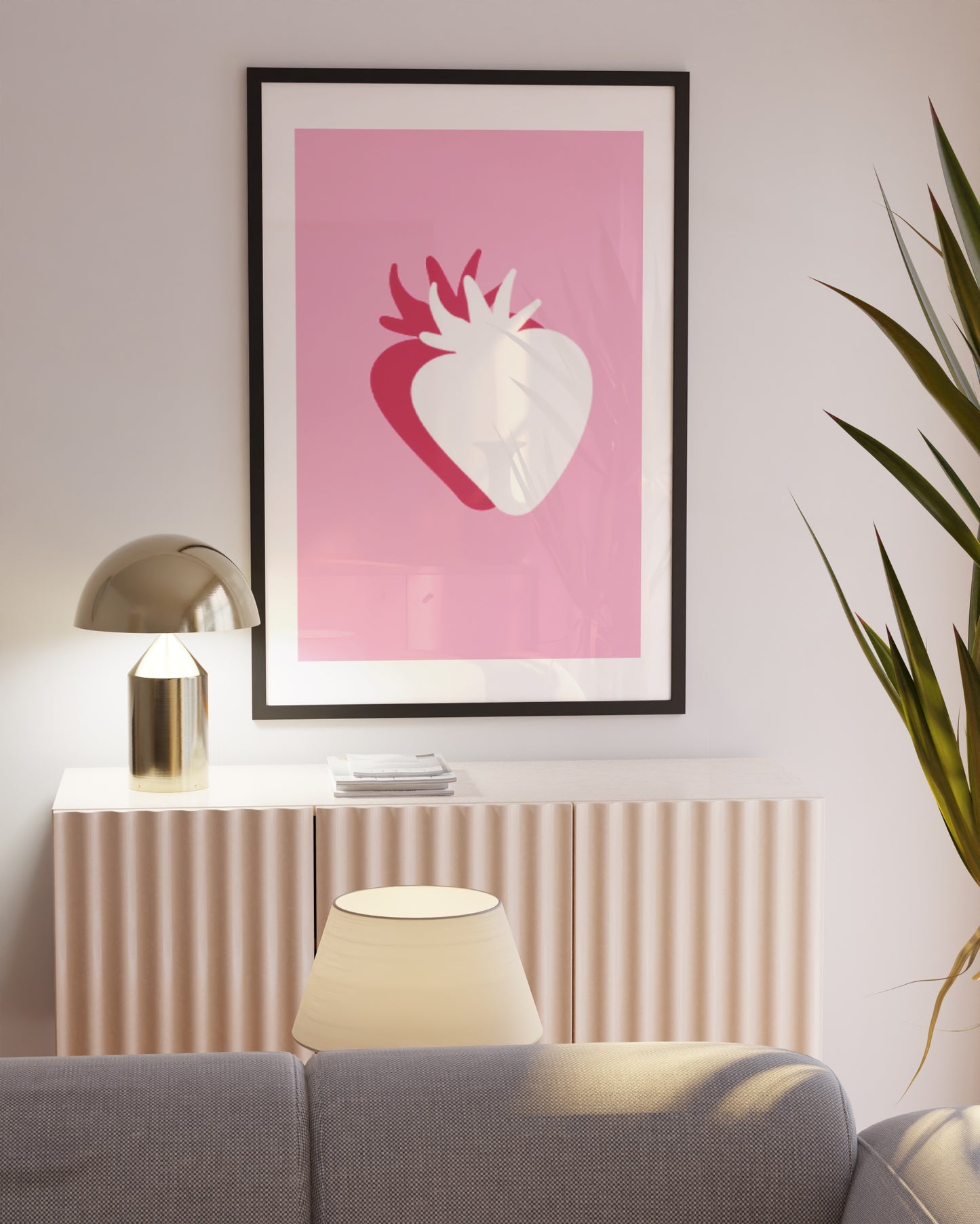 Fuzzy Strawberry - Plastic Print