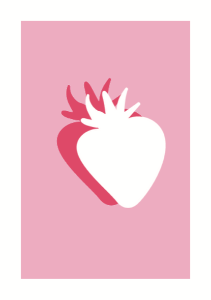 Fuzzy Strawberry - Paper Print